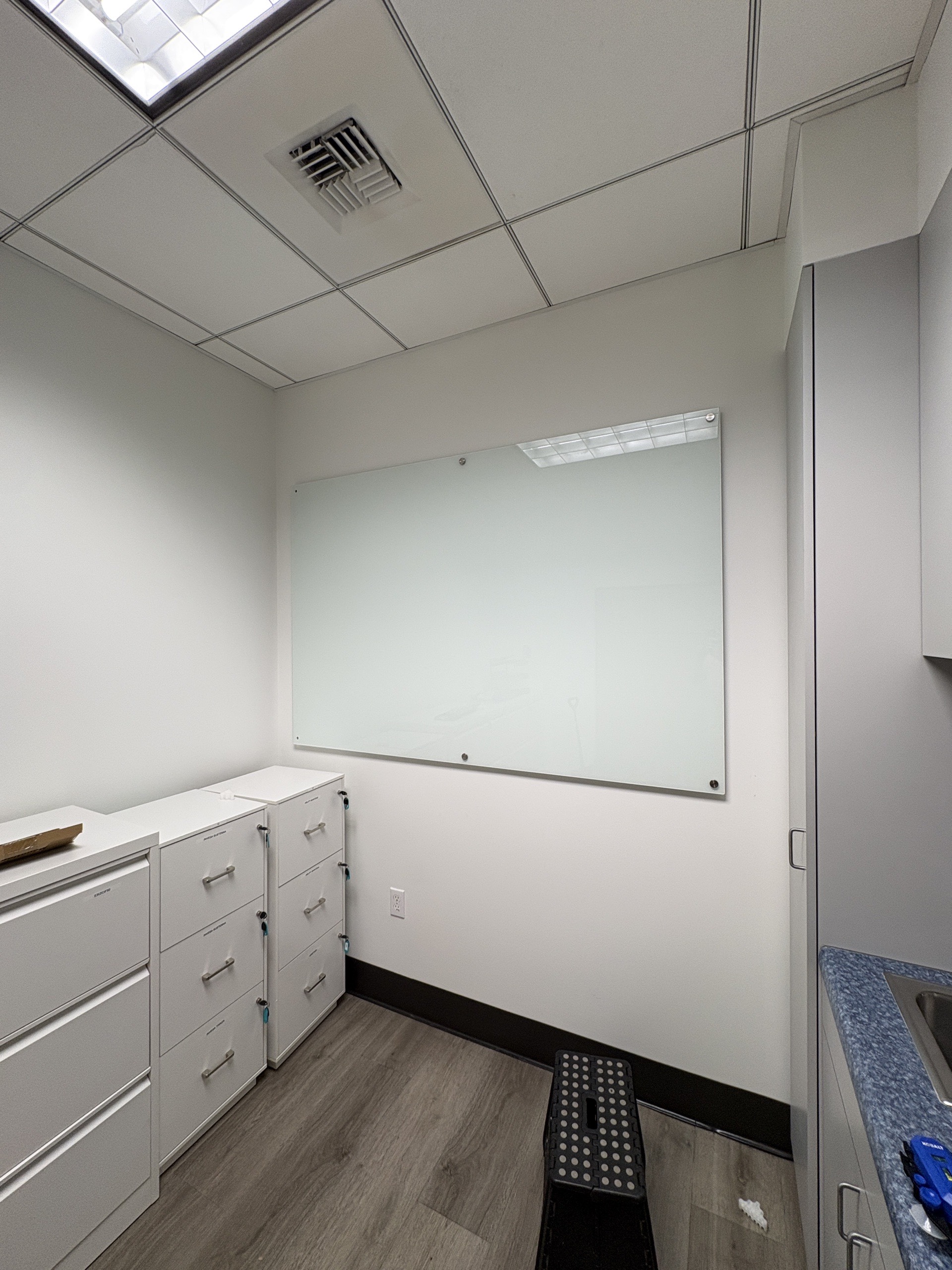 Glass Dry Erase Board Installation